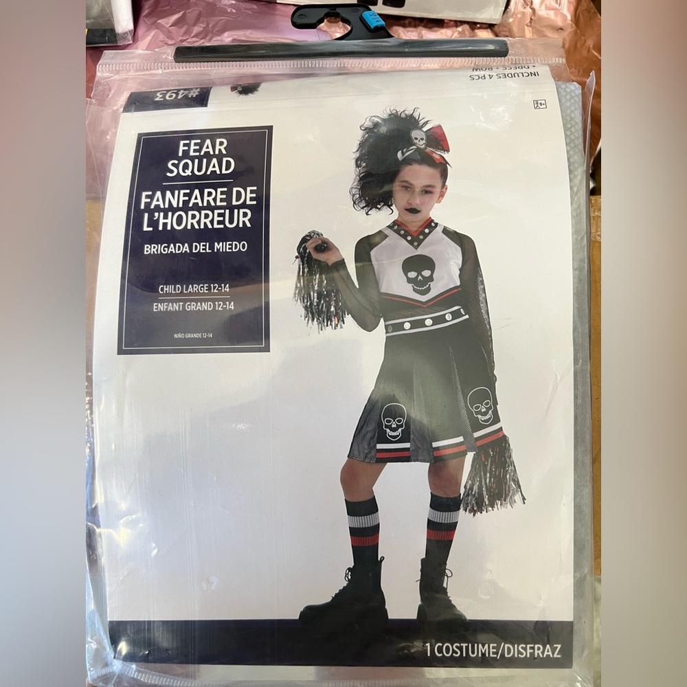 Skull Cheerleader Costume - Black and White